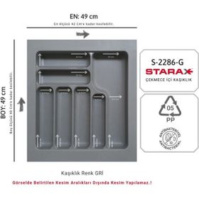 Starax S-2286-G Gri Plastik Kaşıklık