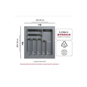 Starax S-2286-G Gri Plastik Kaşıklık