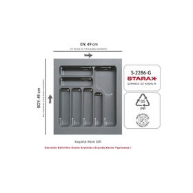 Starax S-2286-G Gri Plastik Kaşıklık