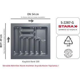 Starax S-2287-G Gri Plastik Kaşıklık