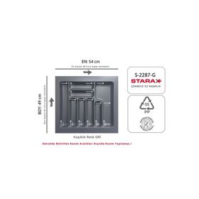 Starax S-2287-G Gri Plastik Kaşıklık
