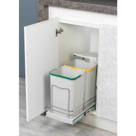 Starax S-2392 Teleskopik Raylı Plastik Gövde 12+12 lt Çöp Kovası