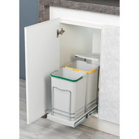 Starax S-2392 Teleskopik Raylı Plastik Gövde 12+12 lt Çöp Kovası
