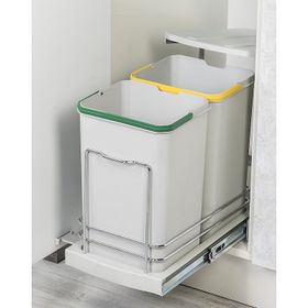 Starax S-2392 Teleskopik Raylı Plastik Gövde 12+12 lt Çöp Kovası