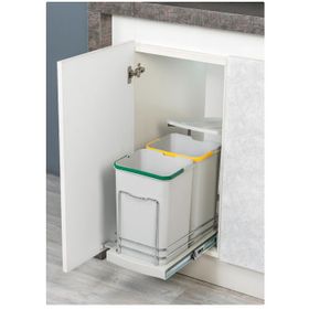 Starax S-2392 Teleskopik Raylı Plastik Gövde 12+12 lt Çöp Kovası