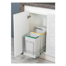 Starax S-2392 Teleskopik Raylı Plastik Gövde 12+12 lt Çöp Kovası