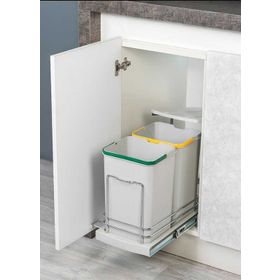 Starax S-2392 Teleskopik Raylı Plastik Gövde 12+12 lt Çöp Kovası