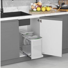 Starax S-2396-G Teleskopik Raylı Paslanmaz Gövde 12+12 Çöp Kovası