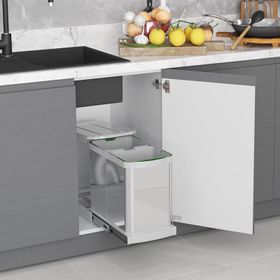 Starax S-2396-G Teleskopik Raylı Paslanmaz Gövde 12+12 Çöp Kovası