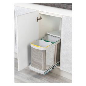Starax S-2396-G Teleskopik Raylı Paslanmaz Gövde 12+12 Çöp Kovası