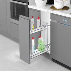 Starax S-2495-C Sol 25 cm Ahşap Tabanlı Gizli Raylı Deterjanlık
