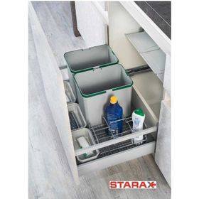 Starax S-2568-G Taşınabilir Sepetli 90 cm Otomatik Gri Renk Çekmece İçi Çöp Kovası