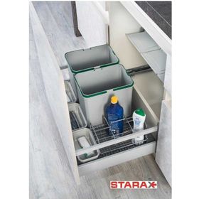 Starax S-2568-G Taşınabilir Sepetli 90 cm Otomatik Gri Renk Çekmece İçi Çöp Kovası