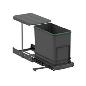Starax S-2571-A Teleskopik Raylı Plastik 24 lt Antrasit Çöp Kovası