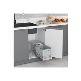 Starax S-2573-G Raylı Plastik Gövde 16 lt Gri Çöp Kovası