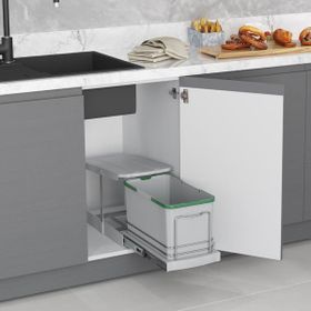 Starax S-2573-G Raylı Plastik Gövde 16 lt Gri Çöp Kovası