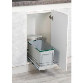 Starax S-2573-G Raylı Plastik Gövde 16 lt Gri Çöp Kovası