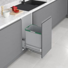 Starax S-2583-G Kapağa Monte Zemin Bağlantılı 35 Litre Gri Çöp Kovası