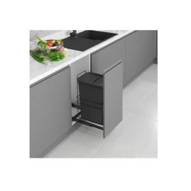 Starax S-2591-A Kapağa Monte Teleskopik Raylı Zemin Bağlantılı 35 Litre Çöp Kovası