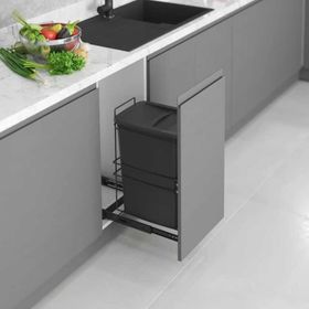 Starax S-2591-A Kapağa Monte Teleskopik Raylı Zemin Bağlantılı 35 Litre Çöp Kovası
