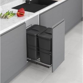 Starax S-2593-A Antrasit 35+35 lt Kapağa Monte Çöp Kovası