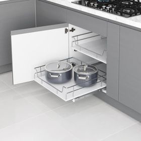 Starax S-2614-C 50 cm Ahşap Tablalı Bağımsız Çift Açılım Gizli Raylı Çekmece