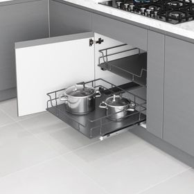 Starax S-2616-A Antrasit Ahşap Tablalı Bağımsız Çift Açılım Gizli Raylı Çekmece