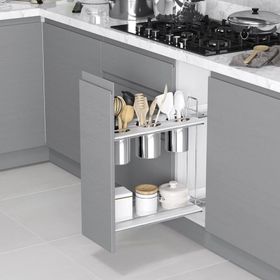 Starax S-2652-C Sağ Krom Ahşap Tablalı Gizli Raylı Kepçelik
