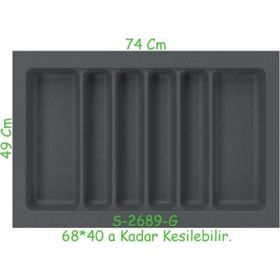 Starax S-2689-G 74x49 cm Gri Kepçelik