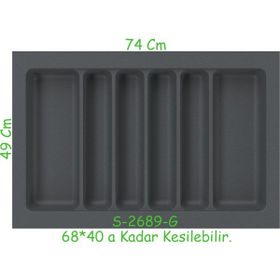 Starax S-2689-G 74x49 cm Gri Kepçelik