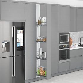 Starax S-2918-A 106x450x1650 mm Sağ 4 Sepetli Ahşap Tabanlı Şişelik