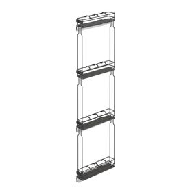 Starax S-2928-A Antrasit Sağ 20 cm Çift Açılım Gizli Raylı 4 Sepetli Şişelik