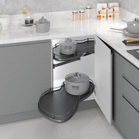 Starax S-3125-A Antrasit 60 cm Sol Kaymaz Yüzeyli Döner Tablalı Kör Köşe Mekanizması