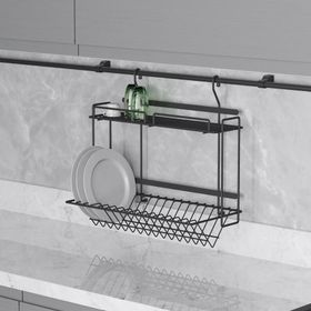 Starax S-4018-Antrasit Askılı Tabaklık-Bardaklık