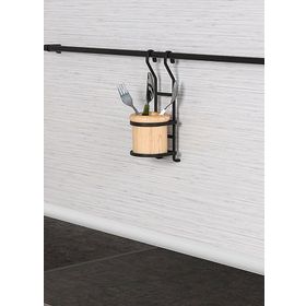 Starax S-4109-A Antrasit Ahşap Çatal Kaşık Askısı