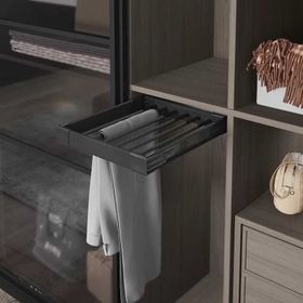 Starax S-6201-A Antrasit 40 cm Yan Bağlamalı Teleskopik Frenli Raylı Alüminyum Pantolonluk
