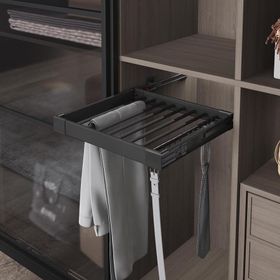 Starax S-6205-A Antrasit 60 cm Yan Bağlı Teleskopik Raylı Alüminyum Pantolonluk