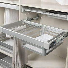 Starax S-6243-G 90 cm Yana Bağlantılı Teleskopik Raylı Alüminyum Çekmeceli Pantolonluk