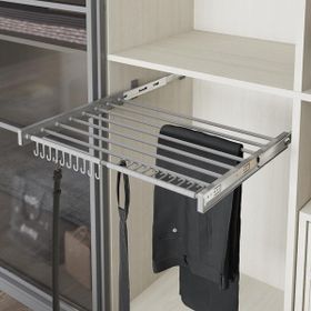 Starax S-6307-G 80 cm Gri Plastik Kapaklı Teleskopik Raylı Pantolonluk