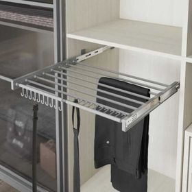 Starax S-6307-G 80 cm Gri Plastik Kapaklı Teleskopik Raylı Pantolonluk