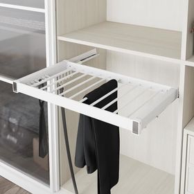 Starax S-6707-W 60'lık Beyaz Yana Bağlantılı Tandem Raylı Pantolonluk