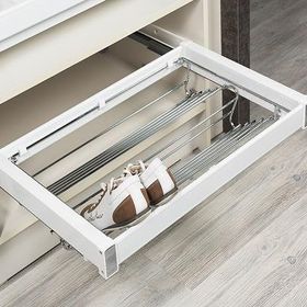 Starax S-6732-W Beyaz Tandem Raylı Alüminyum Ayakkabılık