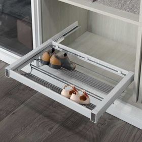 Starax S-6732-W Beyaz Tandem Raylı Alüminyum Ayakkabılık