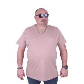 Starbattal 11100 Bej Büyük Beden Basic Erkek T-shirt