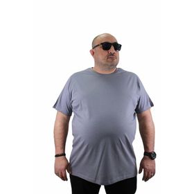 Starbattal 11100 Gri Büyük Beden Basic Erkek T-shirt