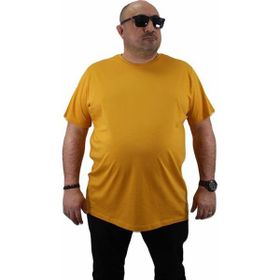 Starbattal 11100 Hardal Büyük Beden Basic Erkek T-shirt