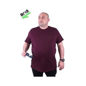 Starbattal 11160 Mürdüm Büyük Beden Erkek T-shirt