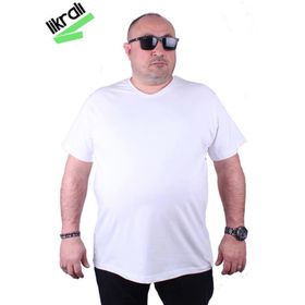 Starbattal 11170 Beyaz Büyük Beden Erkek T-shirt
