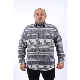 Starbattal 22211 İndigo Büyük Beden Erkek Gömlek