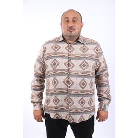 Starbattal 22213 Kahverengi Büyük Beden Erkek Gömlek